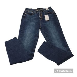 NWT Judy Blue Skinny Fit High Waist Button Fly Raw Hem Size 9/29